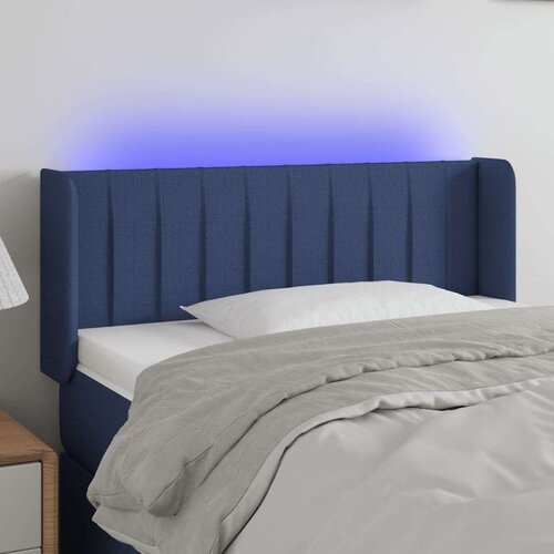  Uzglavlje plavo 83x16x78/88 cm od tkanine Slike