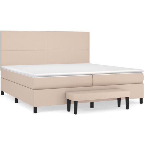  box spring s madracem cappuccino 200x200cm umjetna koža Slike