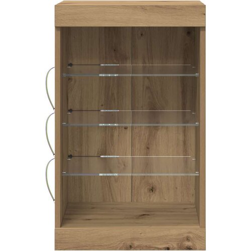  Sideboard s LED svjetlima u umjetničkom hrastu 41x37x67 cm Slike