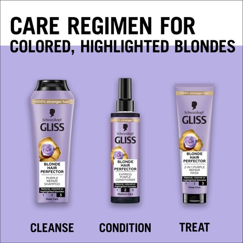 Schwarzkopf Gliss Blonde Hair Perfector regeneracijska maska za lase za posvetljene lase ali lase s prameni 150 ml Slike
