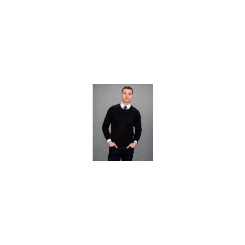 Tudors crni džemper sa teksturom o izrez (KZ14009-02) Slike