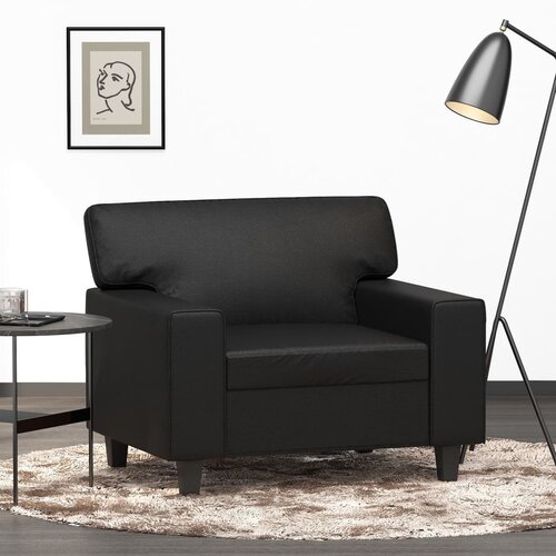  The Living Store Fotelj črn 60 cm umetno usnje - Enosed, (21501760) Slike