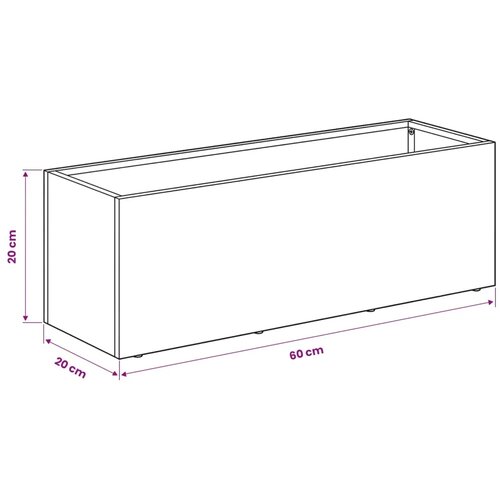  Vrtna saksija 2 kom. Rđa 60 x 20 x 20 cm Otporni čelik - Otporni čelik 60 x 20 x 20 cm 2 Slike