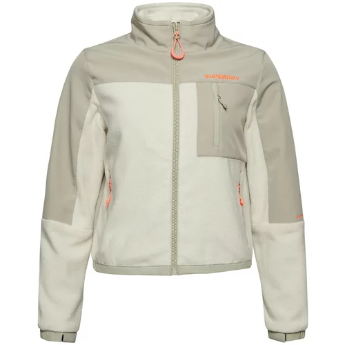 Superdry Flis jakna 'Hybrid Trekker' svijetlosiva / narančasta / bijela
