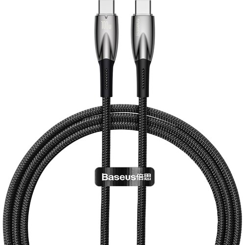 Baseus Glimmer USB-C/USB-C 100W Fast Charge kabel, Črn, 1m Cene