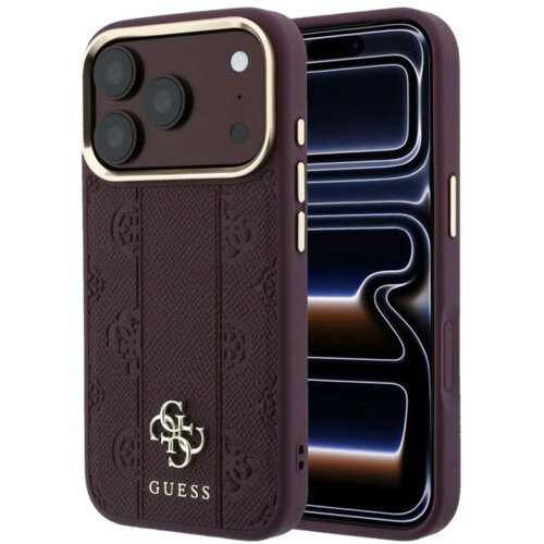 SAS CG MOBILE Maska Guess Stripe Peony 4G Logo MagSafe za iPhone 17 Pro/ 18 Pro burgundy Cene