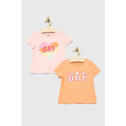 GAP Dječja pamučna majica kratkih rukava boja: narančasta