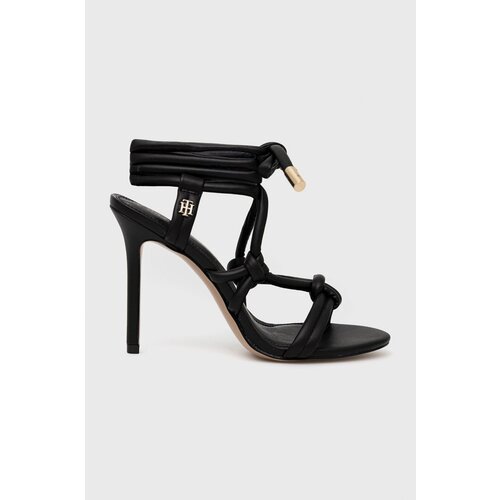 Tommy Hilfiger Sandali High Heel Strappy črna barva Slike
