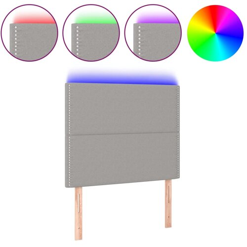 Maison Chic led posteljno vzglavje - vzglavna omarica - nočna omarica svetlo sivo 90x5x118/128 cm blago, (21712064) Slike
