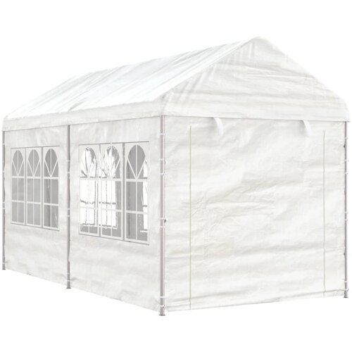 vidaXL Paviljon s streho bel 4,46x2,28x2,69 m polietilen Cene