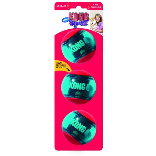 Kong Squeezz Action Ball Red M 3 kos Cene