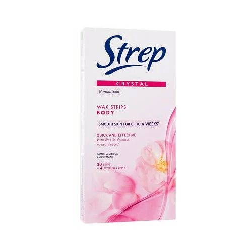 STREP Crystal Wax Strips Body Quick And Effective Normal Skin depilacijski trakovi za telo 20 ks za ženske