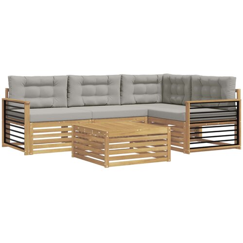 vidaXL Zunanja garnitura za sedenje 6 pcs Bela in svetlo siva, (5000281208) Cene
