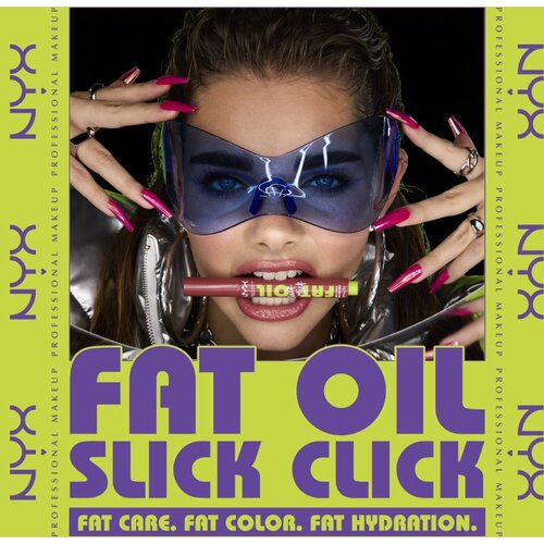 NYX Professional Makeup Fat Oil Slick Click tonirani balzam za ustnice odtenek 06 Hits Different 2 g Slike