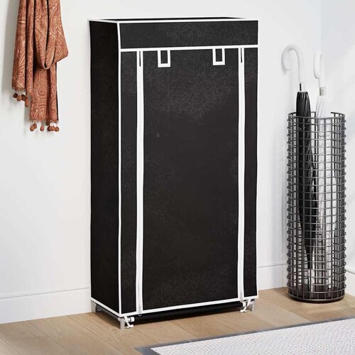 Ormarić za Cipele s Pokrovom od Tekstila 58 x 28 x 106 cm Crni Cijene