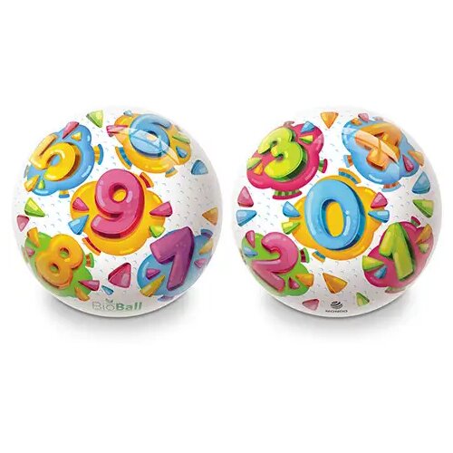 Mondo Toys Pisane &scaron;tevilke BioBall gumijasta žoga premera 23cm Cene