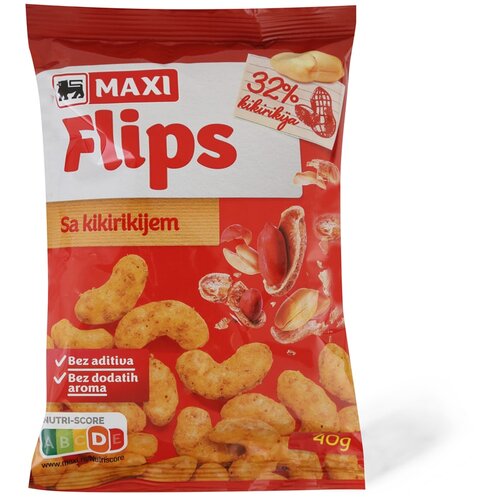 Fine crunchy Flips sa 32% kikirikija 40g Slike