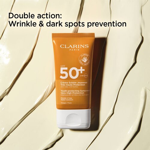 Clarins Sun Care Youth-Protecting Sunscreen krema za sončenje za obraz SPF 50+ 50 ml Slike
