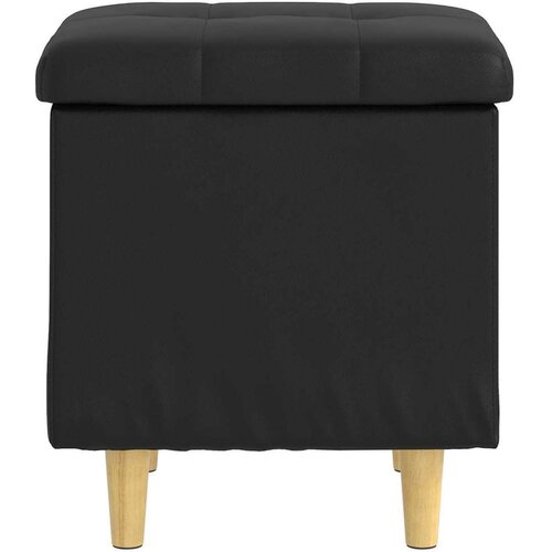  Otoman za pohranu s jastukom Crna 40 x 40 x 45 cm Umjetna koža - Crna 40 cm Umjetna koža Slike