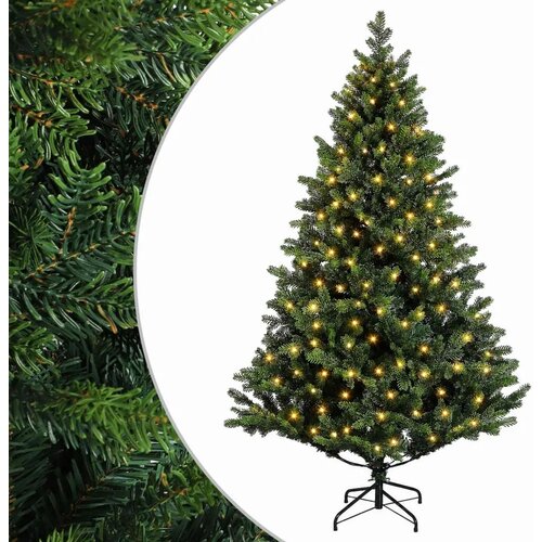  Umjetno božićno drvce s nogom 240 cm 300 LED lampica - Zelena 240 cm s LED svjetlima Slike
