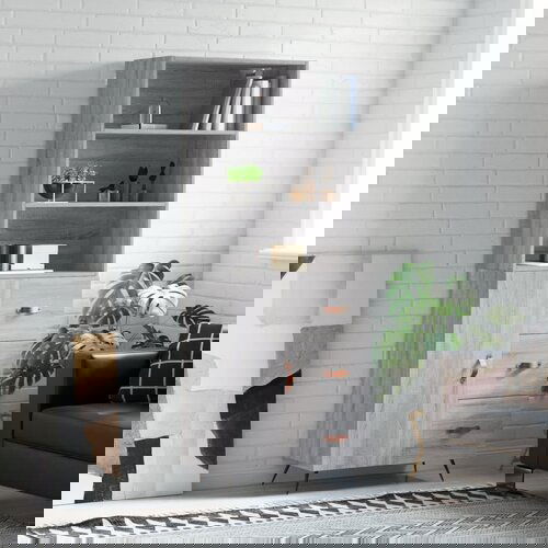 VidaXL Visoka komoda siva sonome 69 5x34x180 cm od konstruiranog drva Slike