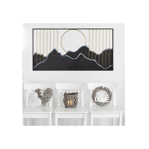 Wallity zidna dekoracija Sagarmatha-1, 114x4x60 cm, crno-zlatne boje Slike