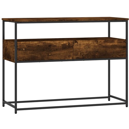 Maison Chic konzolna miza - miza ob steni dimljen hrast 100x40x75 cm inženirski les, (21785894) Slike