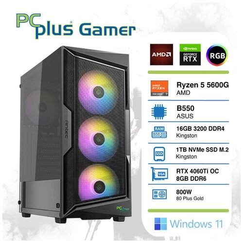 PCPLUS Gamer ryzen 5 5600g 16gb 1tb nvme ssd geforce rtx 406 Cene