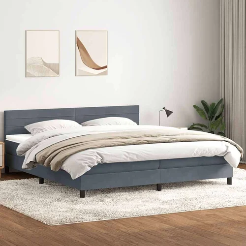 Box spring krevet s madracem tamnosivi 200x210 cm baršunasti