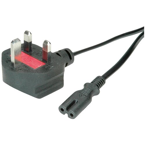 Value UK napajalni kabel na evro ploski vtič C7\, 2-polni\, črn\, 1\,8 m 19.99.2017 tok priključni kabel črna 1.80 m, (20414681) Cene
