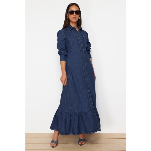 Trendyol Dark Blue Maxi Modest Denim Dress Cijene