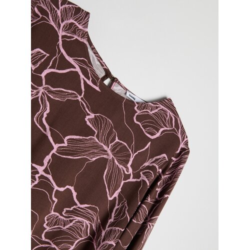 Sinsay Viskozna bluza s twill obrubom i cvjetnim motivom Slike