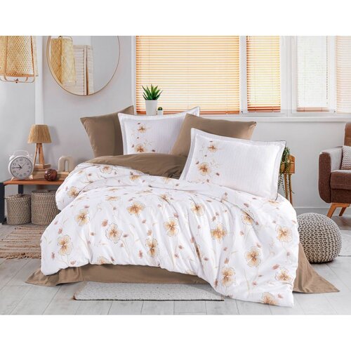  Amara - Brown Brown Satin Double Quilt Cover Set Slike