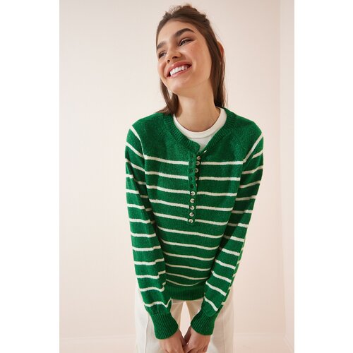 Happiness İstanbul Sweater - Green - Regular Cene