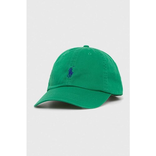 Polo Ralph Lauren Bombažna bejzbolska kapa zelena barva Slike