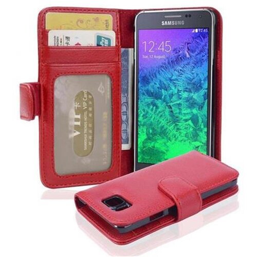 Cadorabo Ohi&scaron;je, združljivo z Samsung Galaxy ALPHA v inferno red - Za&scaron;čitni ovitek z magnetnim zapiranjem in 3 režami za kartice, (20547794) Cene