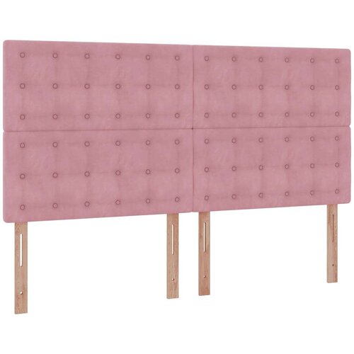 vidaXL Otomanski posteljni okvir z vzmetnicami roza 200x200cm žamet Cene
