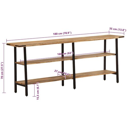 VidaXL Konzolni stol 180x35x70 cm od masivnog drva manga Slike