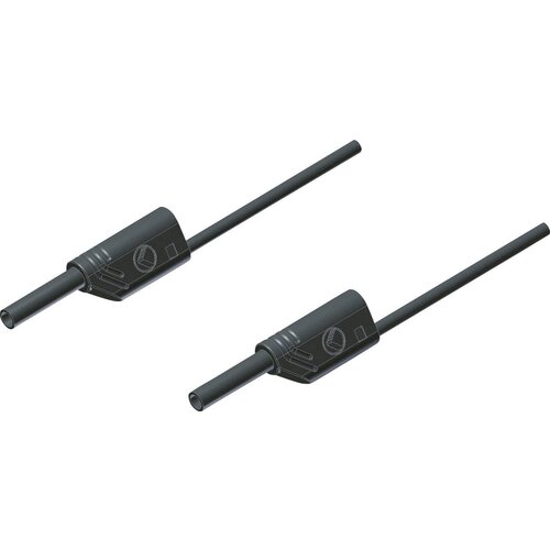 SKS Hirschmann MVL S 25/1 Au varnostni merilni kabel [lamelni vtič 2mm - lamelni vtič 2 mm] 25.00 cm črna PVC merilni kabel MVL S 25/1, (20422758) Slike
