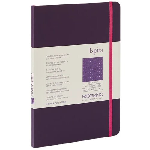  Ispira, notes maki povez, 96 lista, Fabriano, odaberite motiv A5 Tačke Ljubičasta Slike