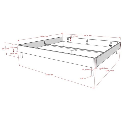 Vipack Zakonska postelja iz masivnega hrasta brez vzglavja brez letvenega dna 180x200 cm v naravni barvi Forrest &amp;ndash; Slike