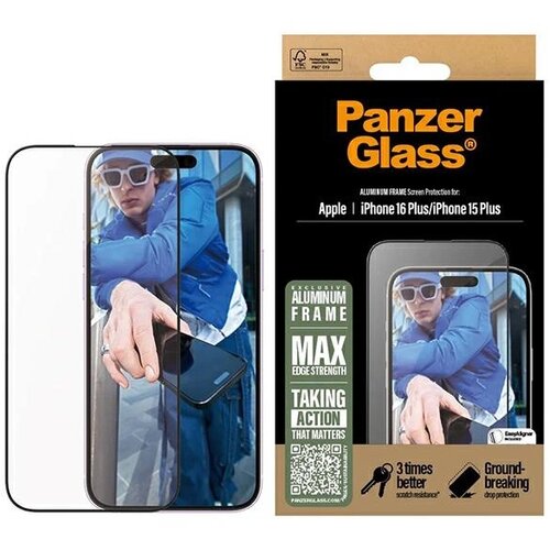 PanzerGlass ZA&amp;Scaron;ČITNO STEKLO IZ KALJENEGA STEKLA ZA IPHONE 16 PLUS Z OKVIRJEM, (21911469) Slike
