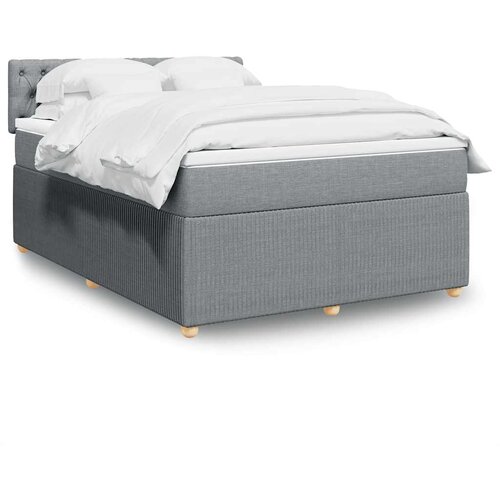  Krevet box spring s madracem svjetlosivi 140x200 cm od tkanine Cijene