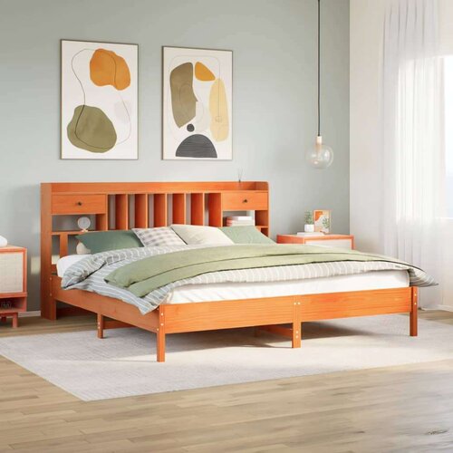  Krevet s regalom za knjige bez madraca 180x200 cm od borovine Slike