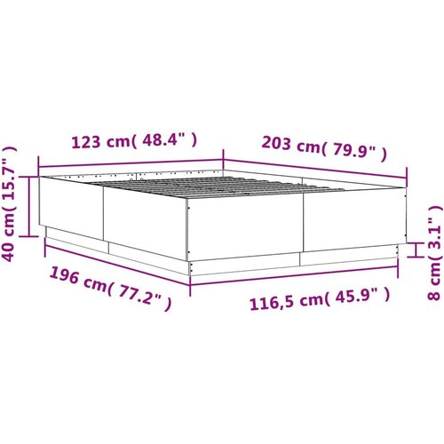VidaXL okvir za krevet boja hrasta 120 x 200 cm od konstruiranog drva Slike