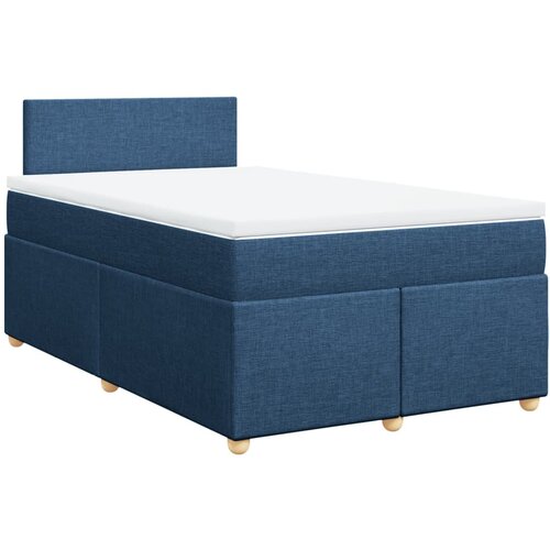 vidaXL Box spring postelja z vzmetnico moder 120x200 cm blago, (21309324) Cene