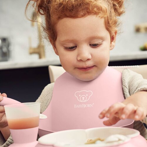 BABYBJORN 2 dijelni set podbradnjaka feeding powder pink Slike