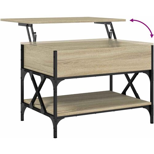  Stolić za kavu boja hrasta sonome 70x50x50 cm od drva i metala Slike