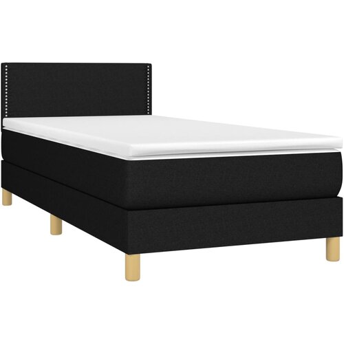 Box spring krevet s madracem crni 90x190 cm od tkanine Slike