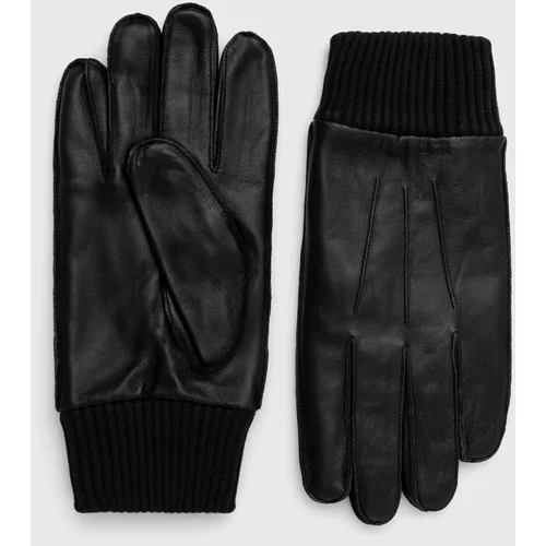 Samsoe Samsoe Kožne rukavice za žene, boja: crna